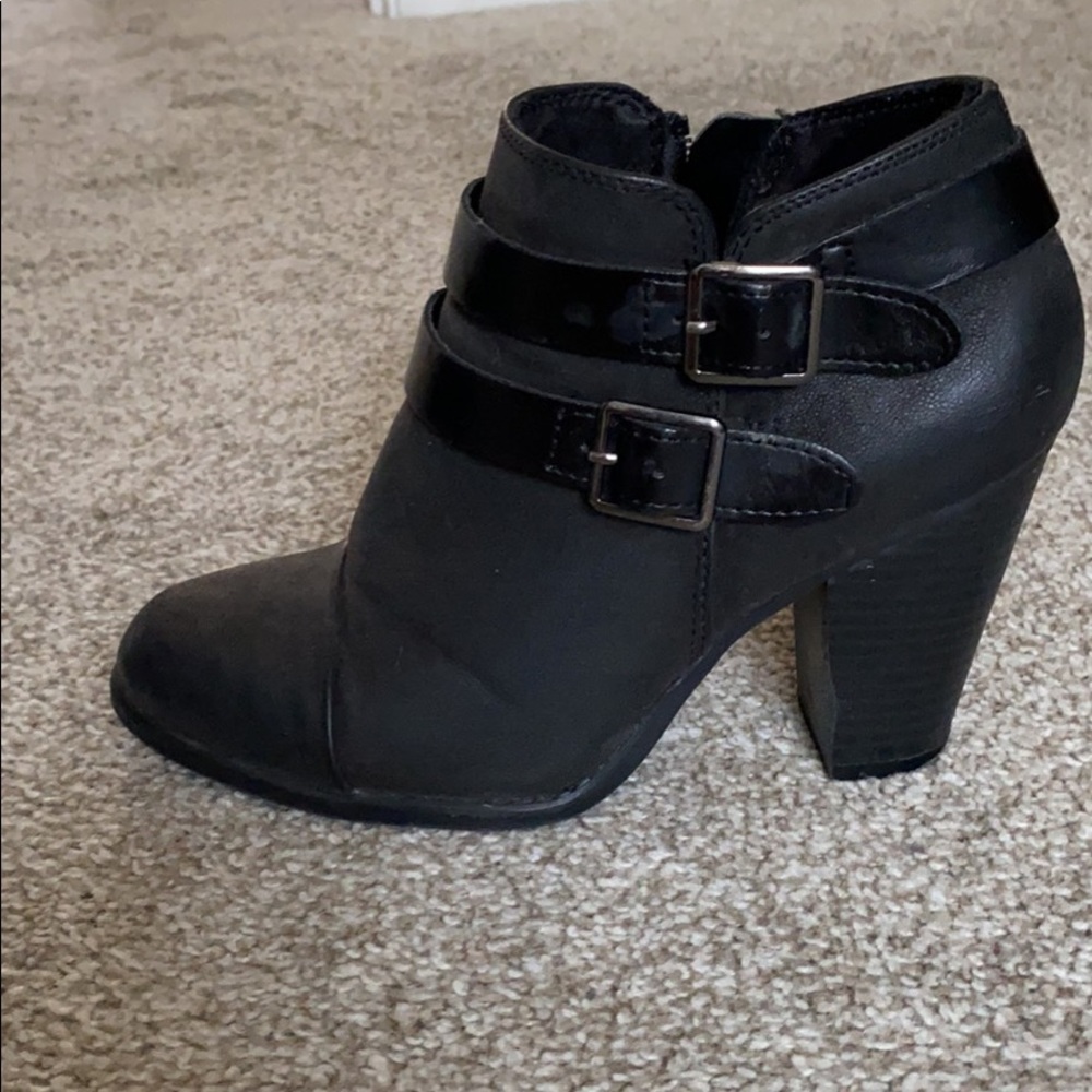 Black bootie heels